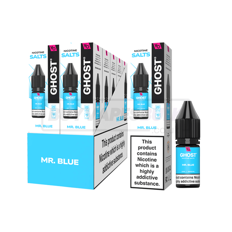 Vapes Bars Ghost Nic Salts 10 Pack Mr Blue