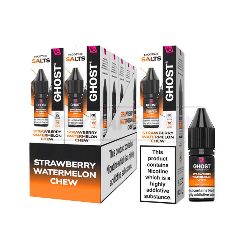 Vapes Bars Ghost Nic Salts 10 Pack Strawberry Watermelon Chew