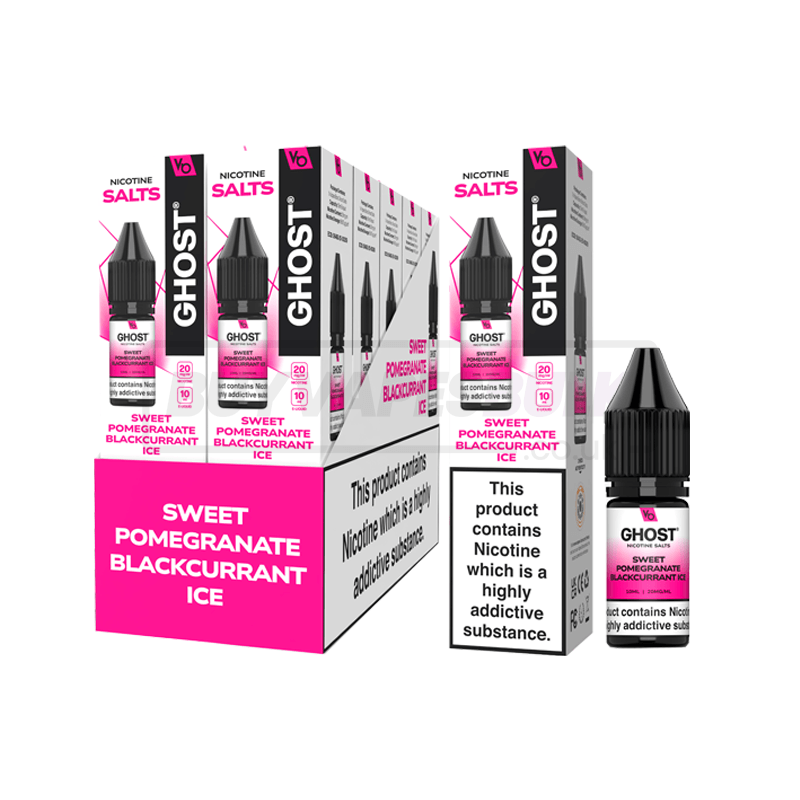 Vapes Bars Ghost Nic Salts 10 Pack Sweet Pomegranate Blackcurrant Ice