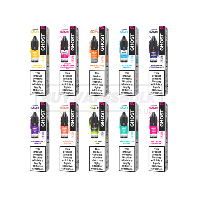 Vapes Bars Ghost Nic Salts 10 Pack