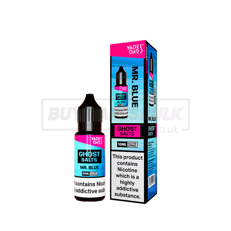 Mr Blue Vapes Bars Ghost Nic Salt E-Liquid Pack of 10 x (10ml)